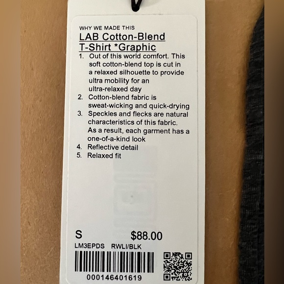 Lululemon Lab Men’s graphic t Shirt size Small NWT grey Cosmos - Picture 3 of 10